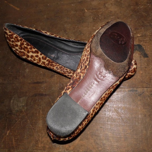 OH! HEALTHY HEELS sz 8.5 leopard cheetah fur low heels comfort - Picture 7 of 7